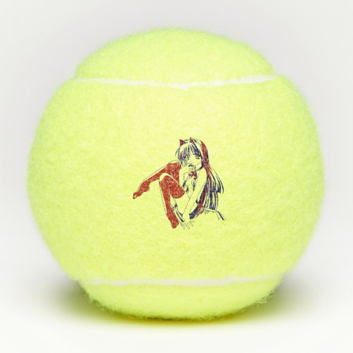 American Manga Neko Catgirl Kawaii Anime Tennis Balls