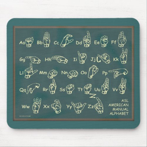 American Manual Alphabet Mouse Pad