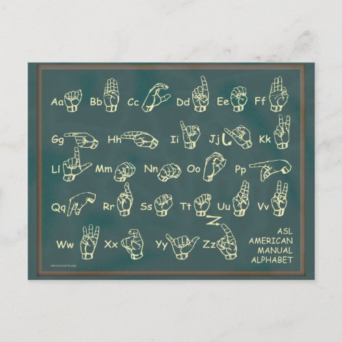 American Manual Alphabet Postcard