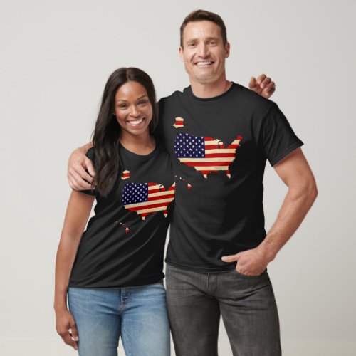 American Map Flag T_Shirt