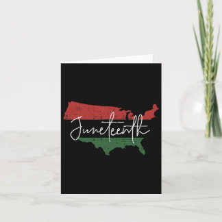 American Map With Pan African Flag For Juneteenth Card