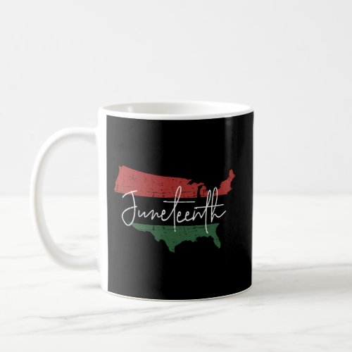 American Map With Pan African Flag For Juneteenth  Coffee Mug