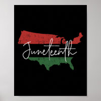 American Map With Pan African Flag For Juneteenth