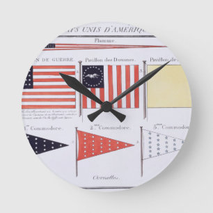 American Maritime Flags and Pennants, from a Frenc Round Clock