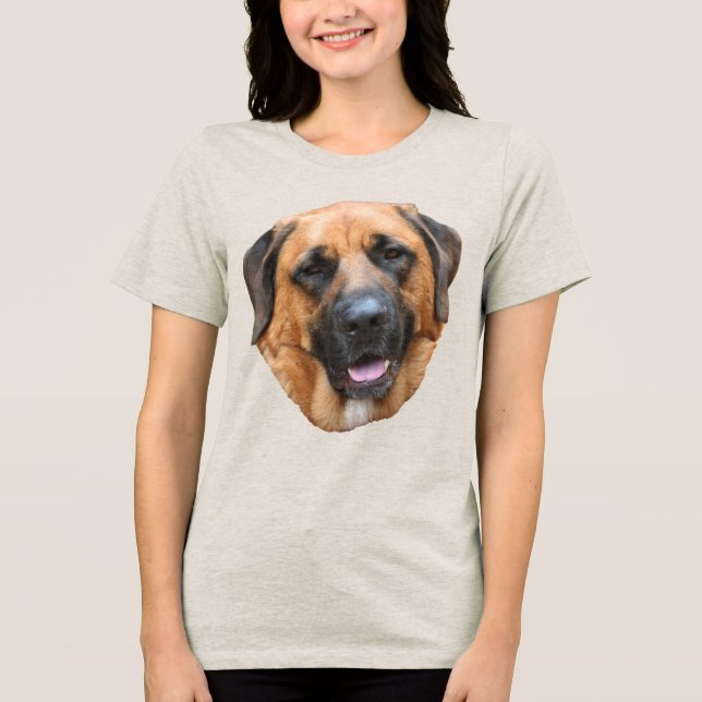 American Mastiff Dog Face  Tri-Blend Shirt (Front)