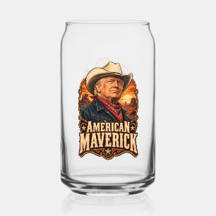 American Maverick Western Two-Sided Can Glass