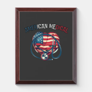 american medical, happy 4th july, cartoon award plaque