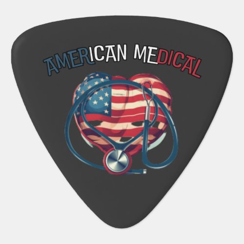 american medical happy 4th july cartoon guitar pick