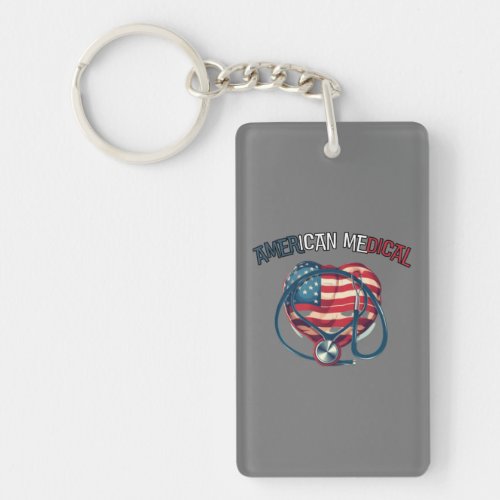 american medical happy 4th july cartoon keychain