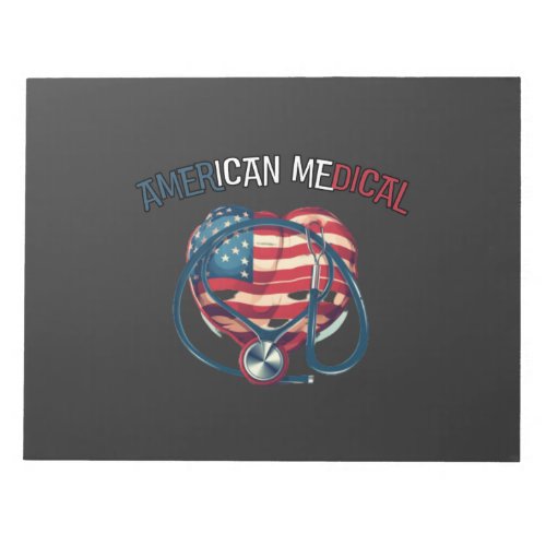 american medical happy 4th july cartoon notepad