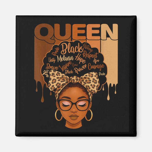 American Melanin History Queen Black African Humor Magnet (Front)