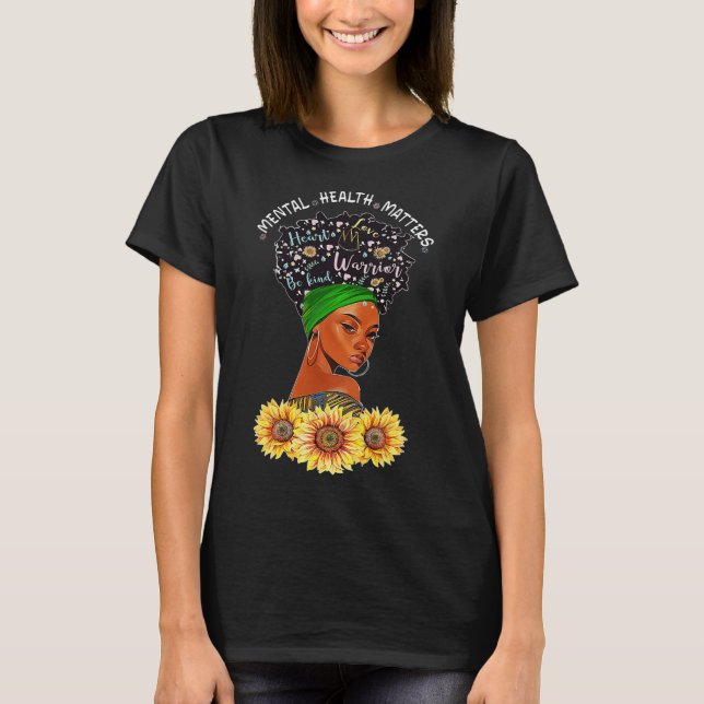 American Mental Health Problems Woman Warrior Quee T-Shirt (Front)