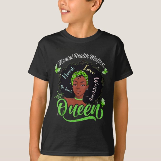 American Mental Health Problems Woman Warrior Quee T-Shirt (Front)