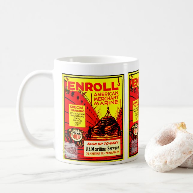 American Merchant Marine-Enroll Today  Coffee Mug (With Donut)
