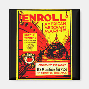 American Merchant Marine - Enroll Today ! Magnet
