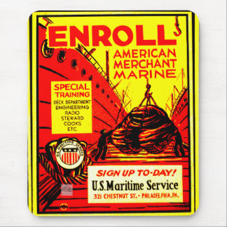 American Merchant Marine-Enroll Today Playing Card Mouse Pad
