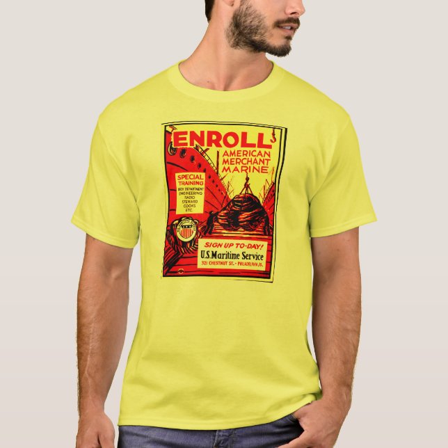 American Merchant Marine - Enroll Today T-Shirt (Front)