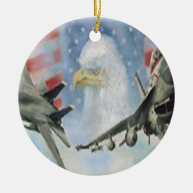 American Military Airplanes Ornament (Front)