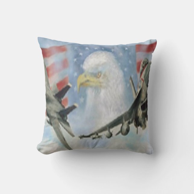 American Military Airplanes Reversible Pillow (Front)