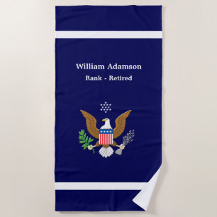 American Military Defense emblem - personalize Beach Towel