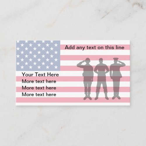 American Military Veterans Theme Business Card