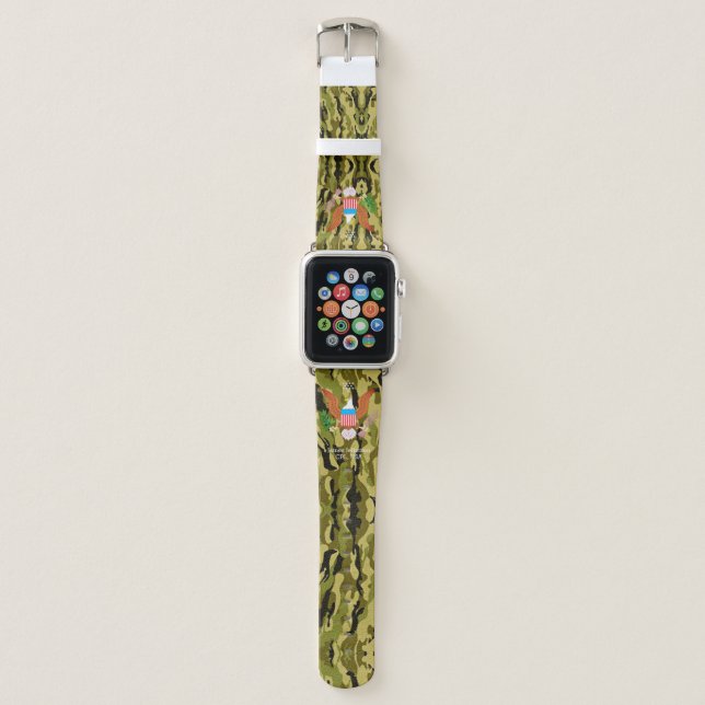 American Military with  Eagle and Shield Apple Watch Band (Front)