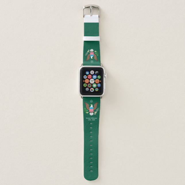 American Military with  Eagle and Shield Apple Watch Band (Front)