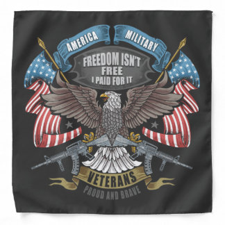 American Military With Flag, and Eagle Bandana
