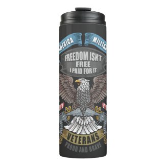 American Military with Flag and Eagle  Thermal Tumbler