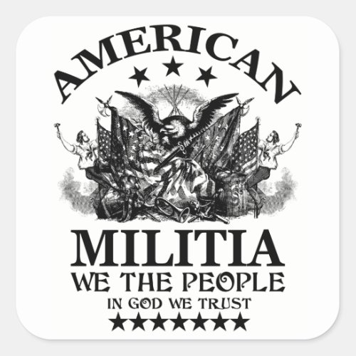 American Militia Square Sticker