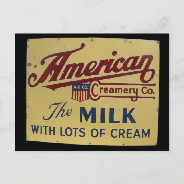 American milk company vintage sign postcard (Front)