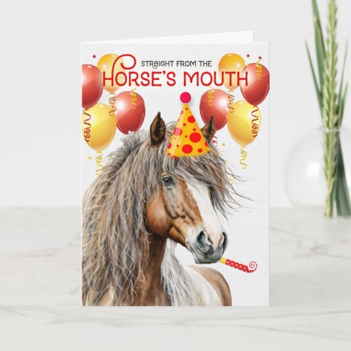 American Miniature Horse Chestnut Funny Birthday Card