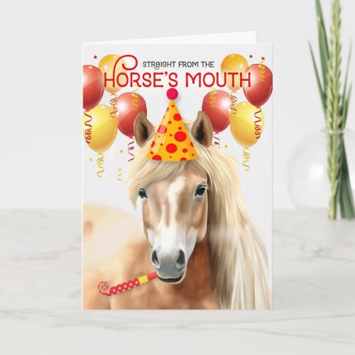 American Miniature Horse Palomino Funny Birthday Card