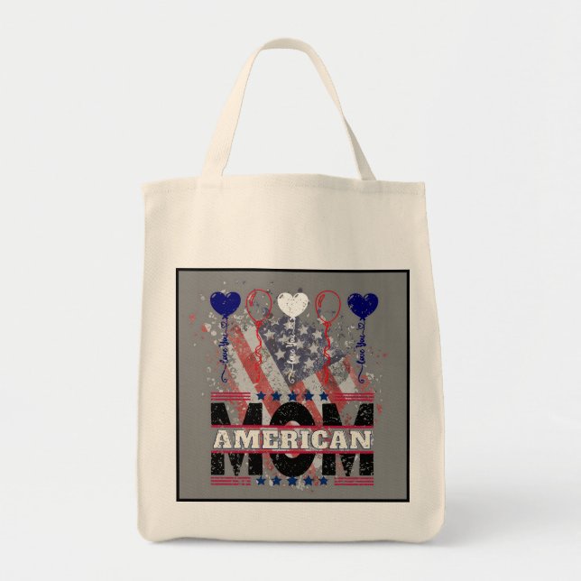 American Mom Tote Bag – Patriotic Star  for Mother (Front)