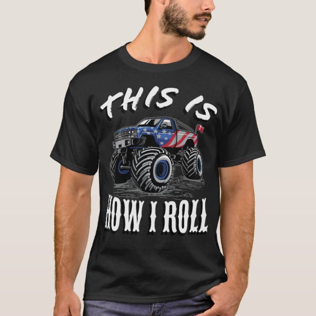 American Monster Truck this is how I farm animal g T-Shirt (Front)