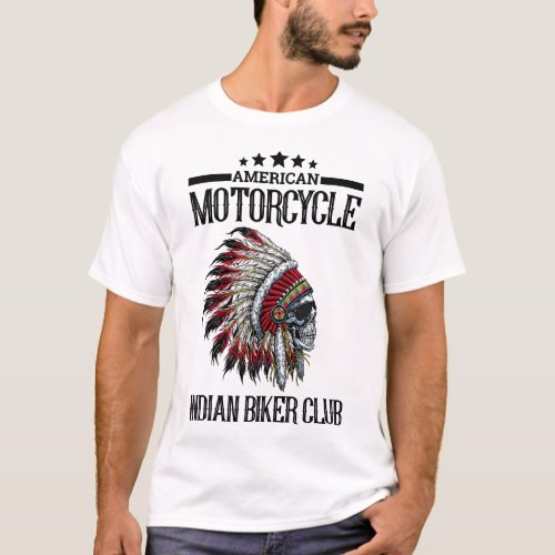 American Motorcycle Indian Biker Club Shirt Motorc