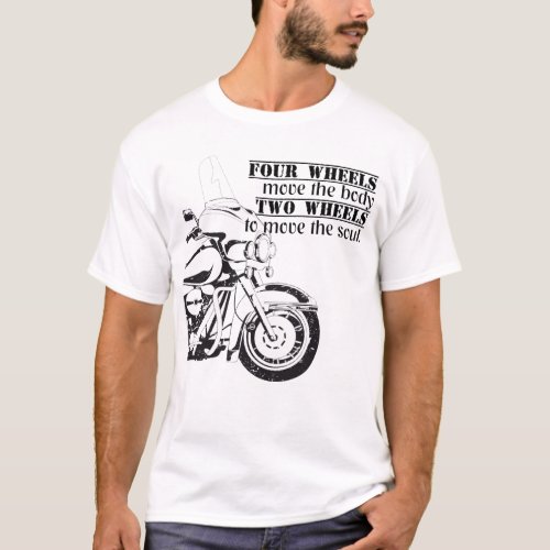American Motorcycle Two Wheels One Passion T_Shirt