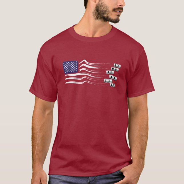 American Motors American flag muscle car tshirt (Front)