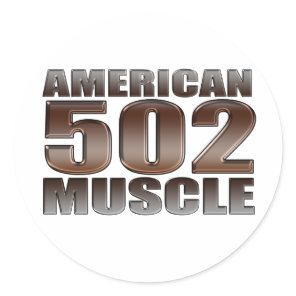 american muscle 502 chevy big block crate motor classic round sticker