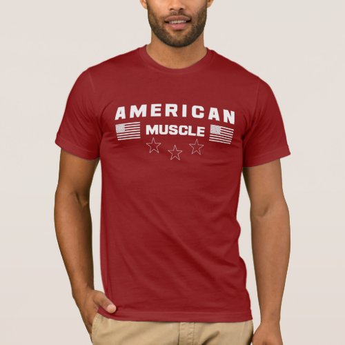 American Muscle American Flags Muscle fitness Gym T_Shirt
