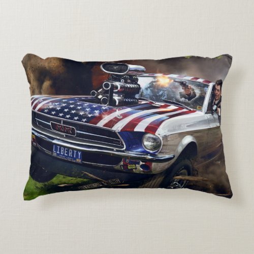 American muscle car accent pillow