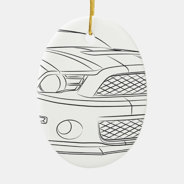 American muscle car ceramic ornament (Front)