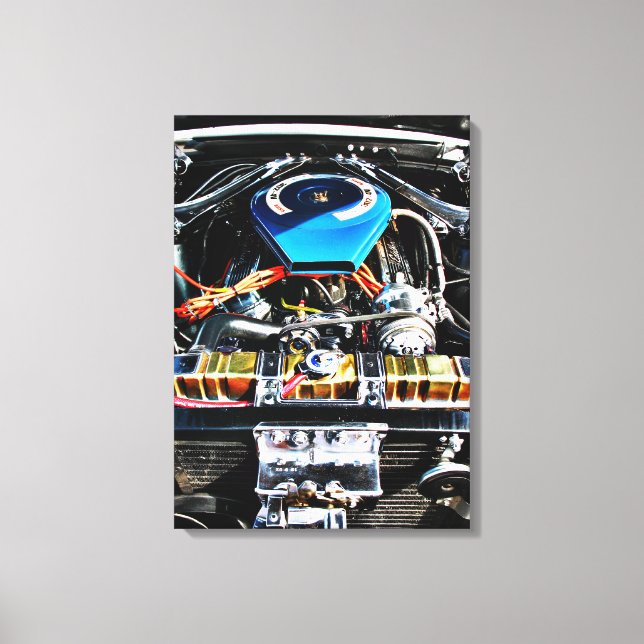 American Muscle Car Engine Canvas Print (Front)