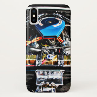 American Muscle Car Engine view from top. iPhone X Case