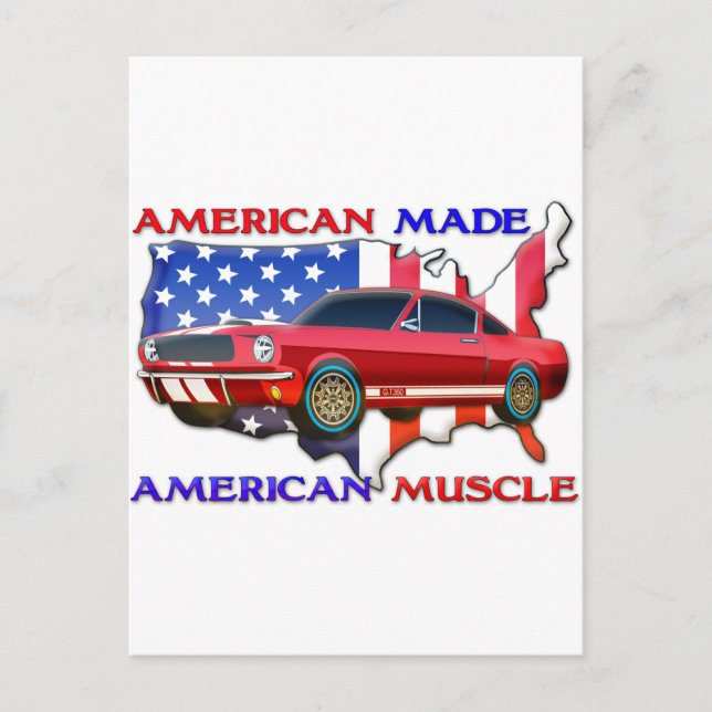 American Muscle Car Postcard (Front)