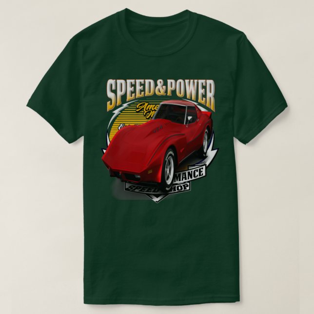 American Muscle Car Speed And Power 8 T-Shirt (Design Front)