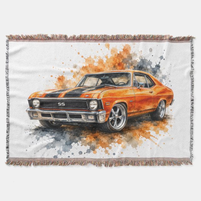 American Muscle Car Throw Blanket (Front)
