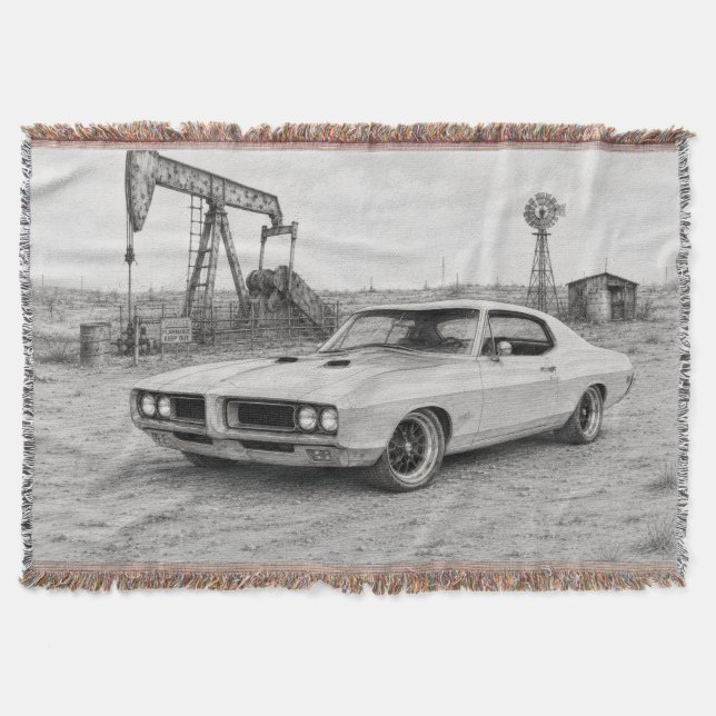 American Muscle Car Throw Blanket (Front)