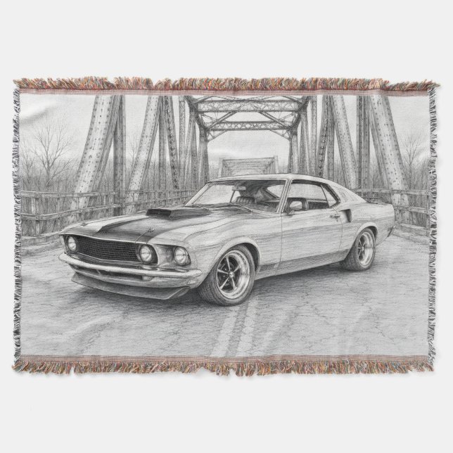 American Muscle Car Throw Blanket (Front)