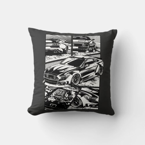 AMERICAN MUSCLE CAR THROW PILLOW